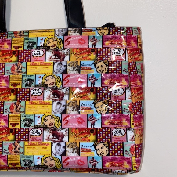 NWT Vintage Relic Collage Jelly Tote Bag Y2K Retro Comic Strip pin up vibes - Picture 9 of 15